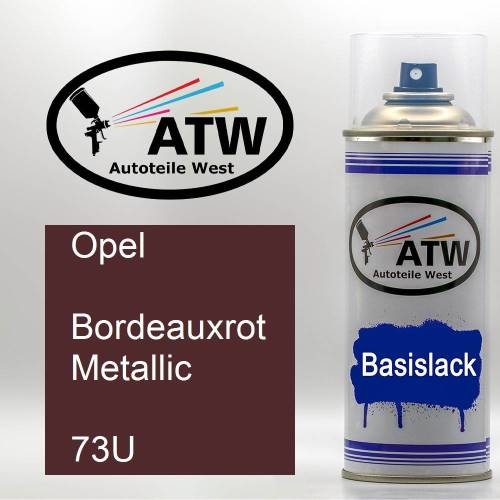 Opel, Bordeauxrot Metallic, 73U: 400ml Sprühdose, von ATW Autoteile West.